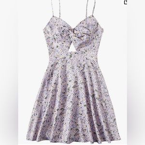 NWT Floerns Boho floral print, twist front cami, A-line mini dress